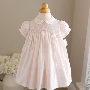 RARE Smocked Dress Pink Embroidery Vintage Feltman Brothers 12/18 Month Like New